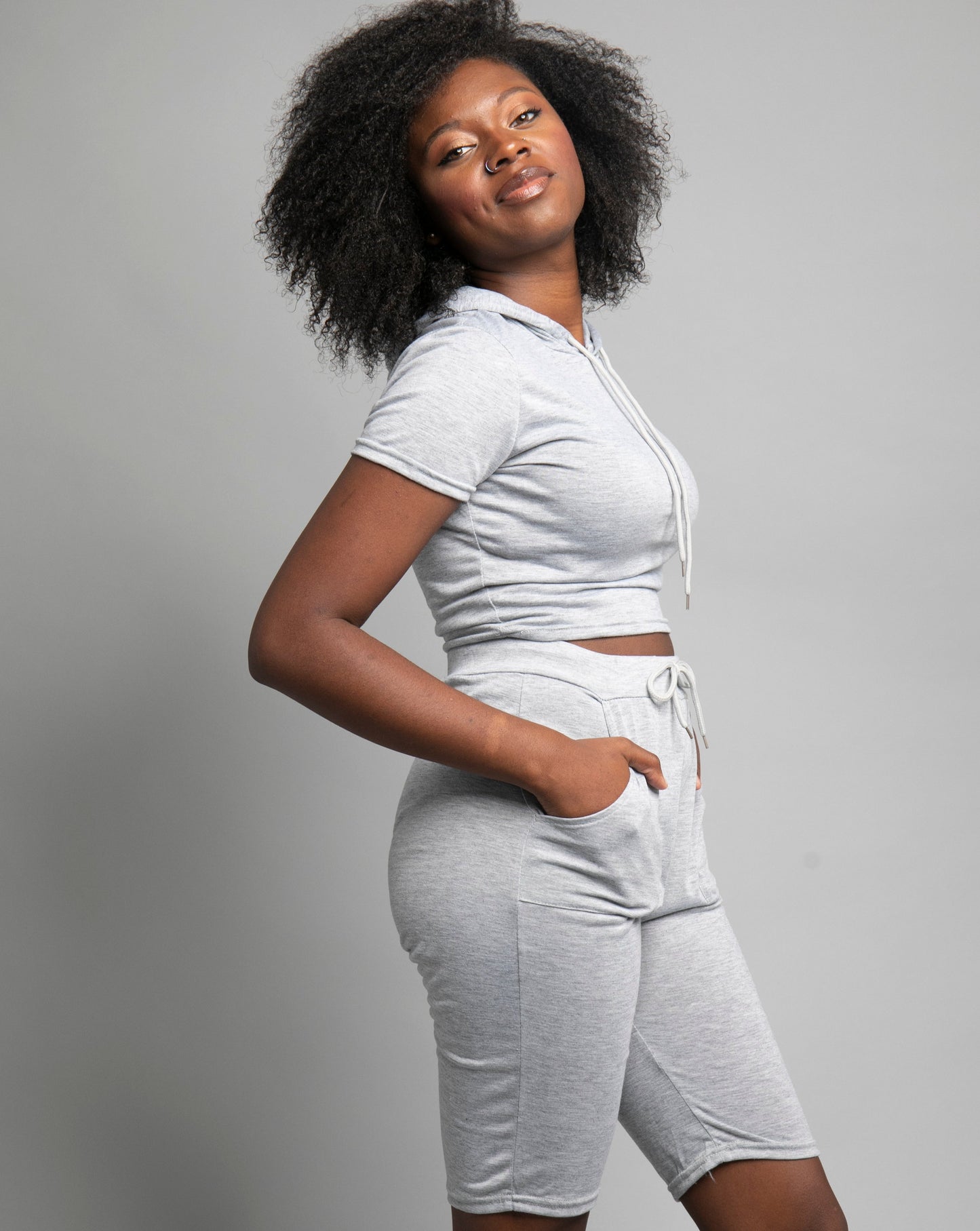 Grey Breeze Bermuda Shorts Set