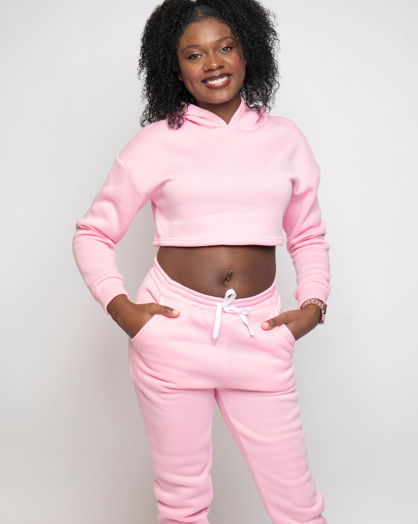 Pink Power crop top and pants set
