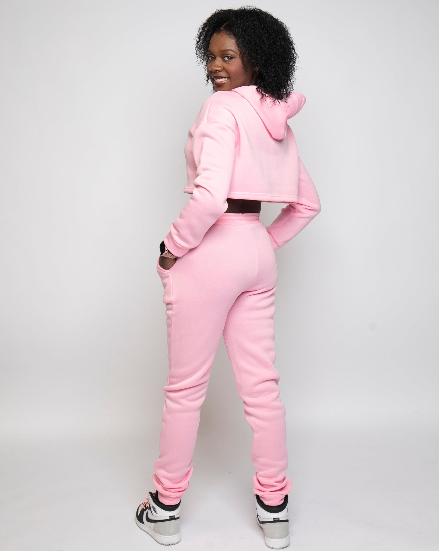 Pink Power crop top and pants set