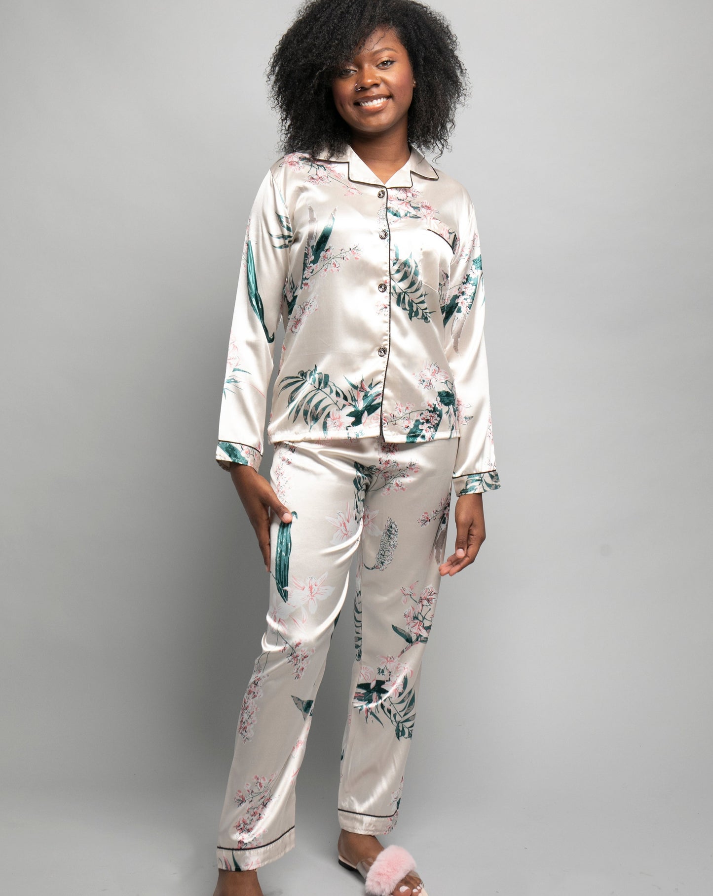 Silky Blossom PJ Pants Set