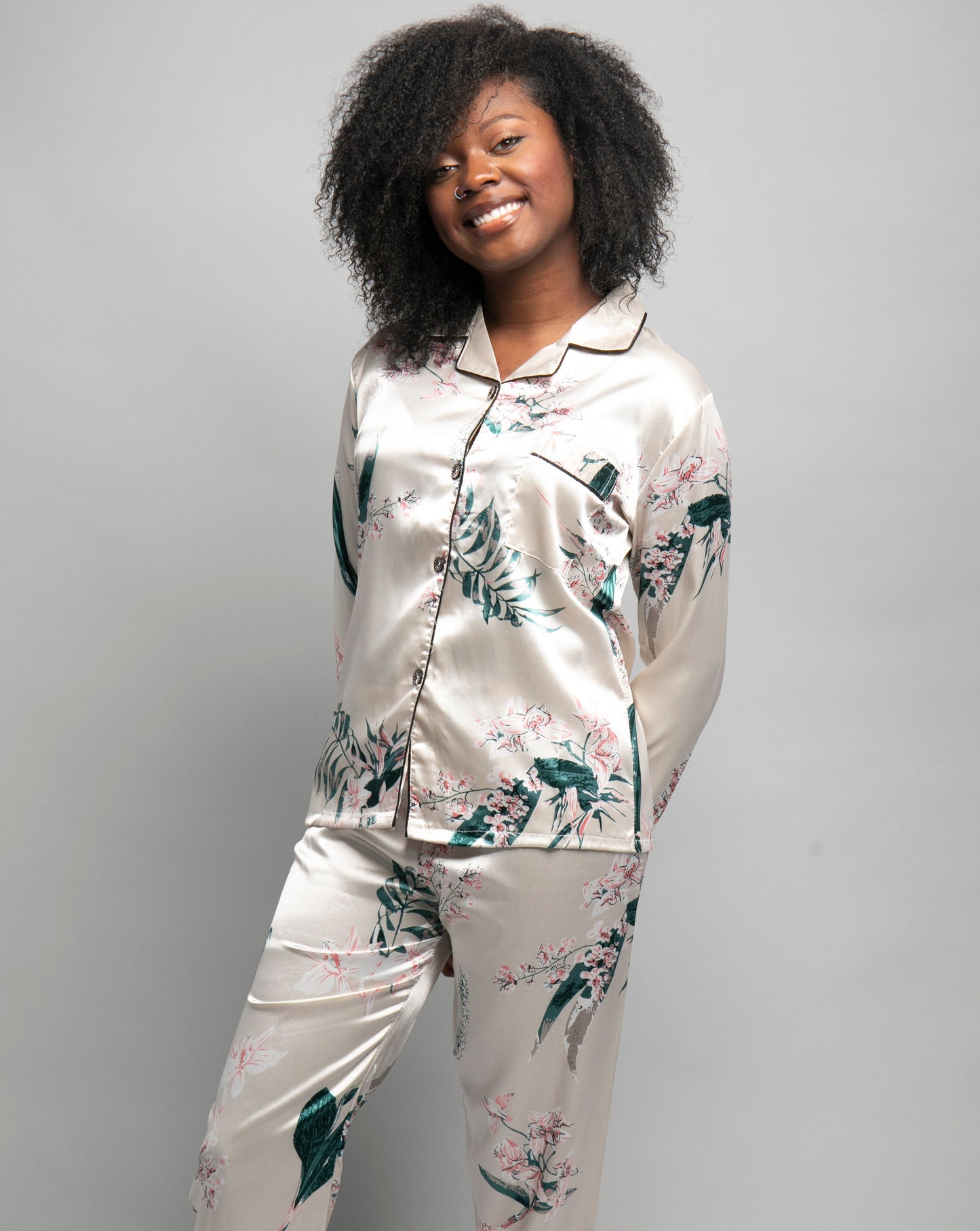 Silky Blossom PJ Pants Set