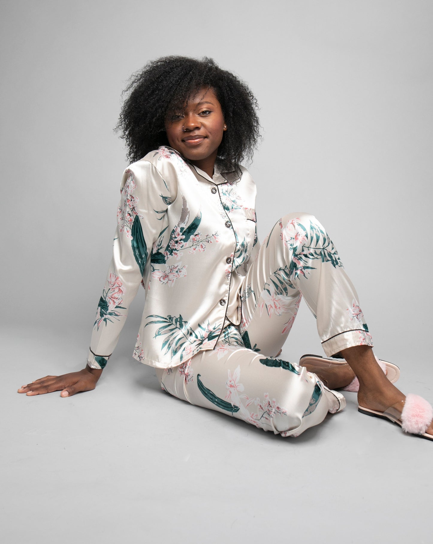 Silky Blossom PJ Pants Set