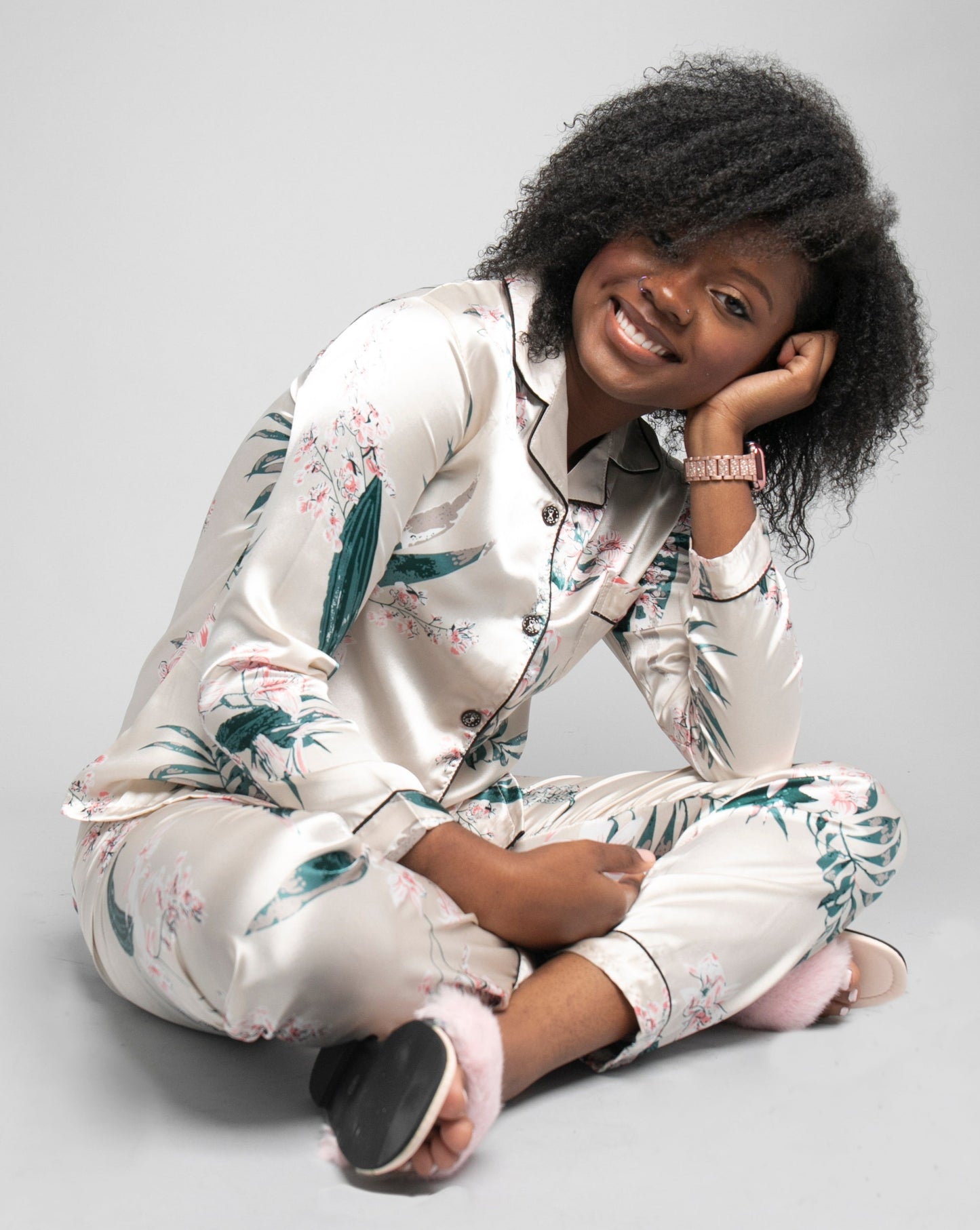 Silky Blossom PJ Pants Set