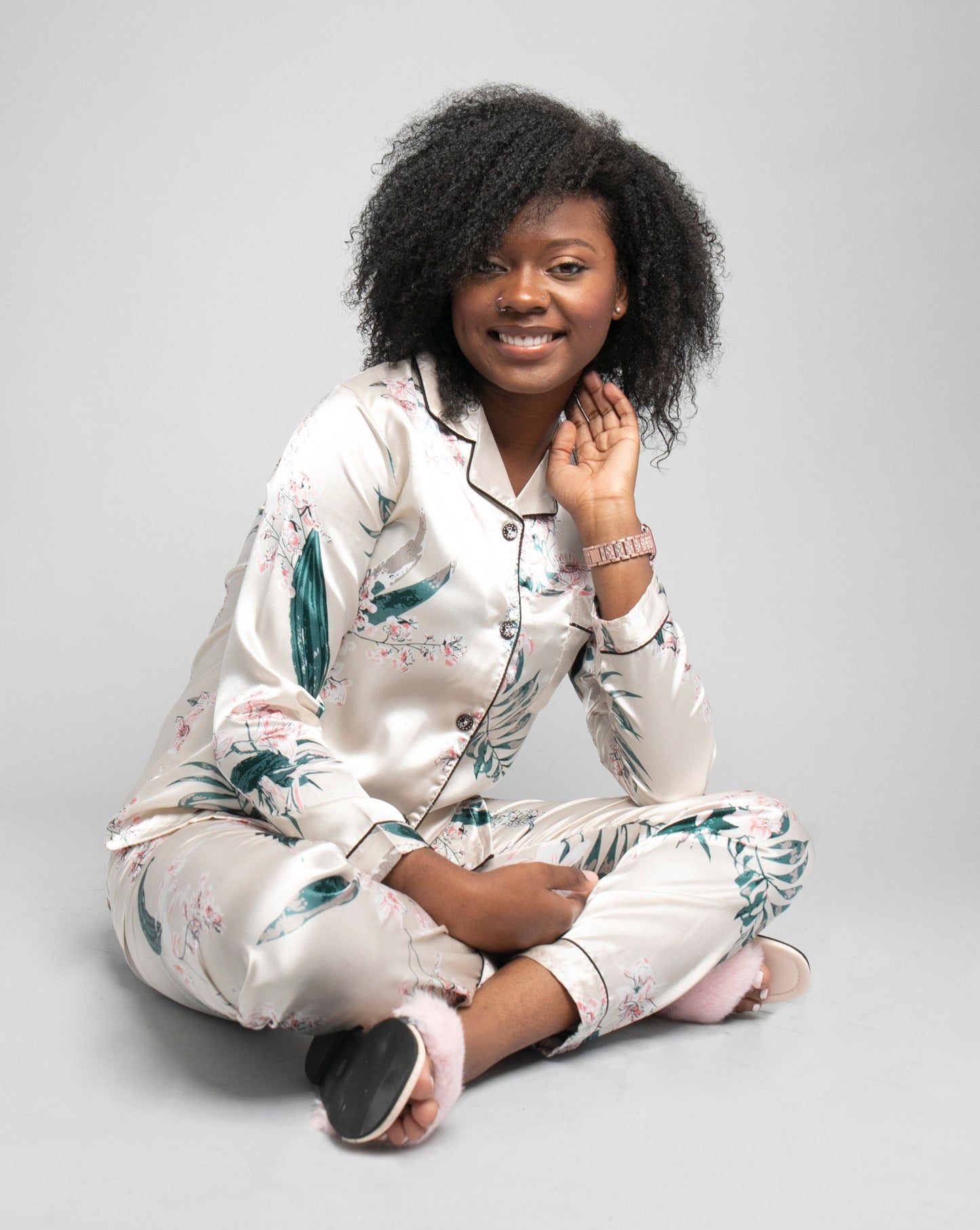 Silky Blossom PJ Pants Set